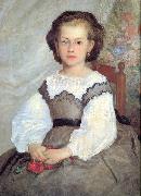 Pierre-Auguste Renoir Mademoiselle Romaine Lancaux painting